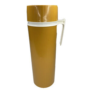 vtg Thermos King Seeley mustard yellow harvest gold quart USA model 7402